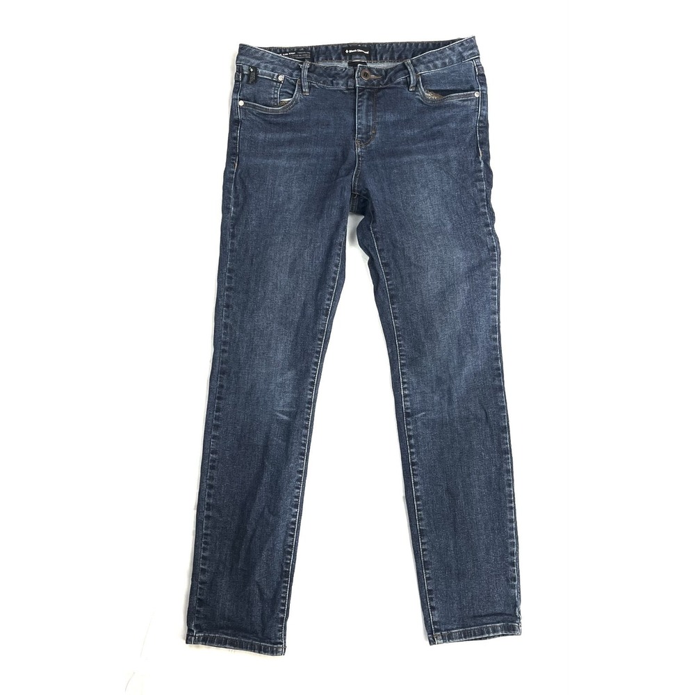 Black Diamond Forged Denim Women 8 Slim Climbing Jeans Cordura Stretch Blue